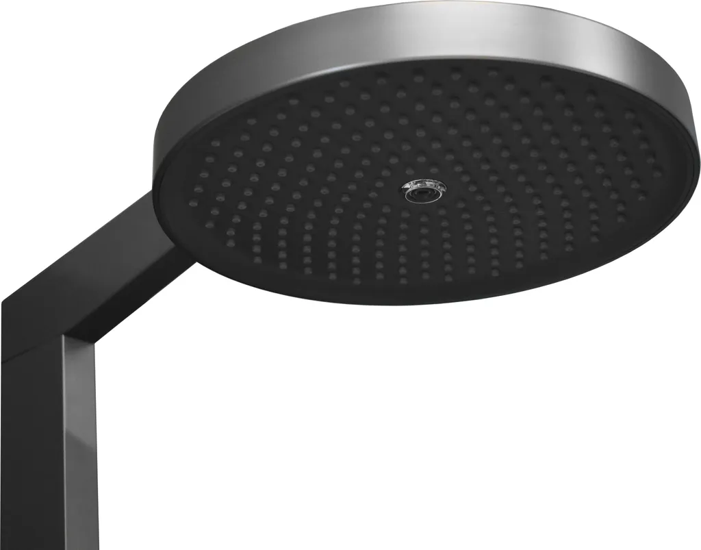 Système de douche complet NIL gris métal avec tablette de rangement