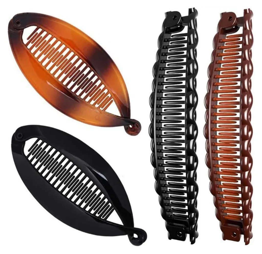 Barrettes Banane pour Coiffures Relevées Rapides - Lot de 4 Pinces Pratiques