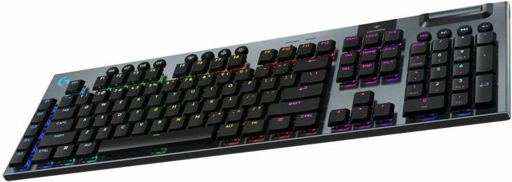 Logitech G G915 X LIGHTSPEED, Verkabelt & Kabellos, USB + RF Wireless + Bluetooth, Mechanischer Switch, QWERTY, LED, Schwarz