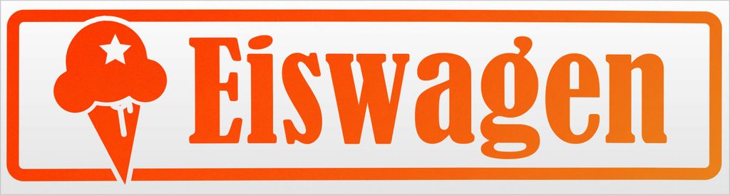 Kiwistar Eiswagen Magnetschild Schild magnetisch - 20cm Neonorange - Magnetfolie für Auto PKW Kfz