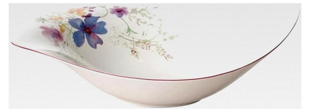 Villeroy und Boch - Mariefleur Basic Serve und Salad Salatschüssel, Schale für Beilagen und Salate, 36 x 24 cm, Premium Porzellan, weiß/bunt, 11...