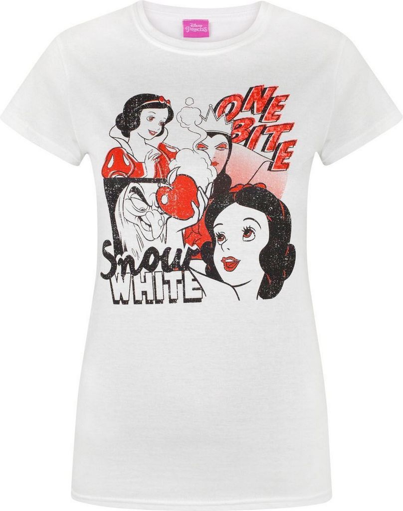 Disney Damen Snow White One Bite T-Shirt NS4279 (S) (Weiß)