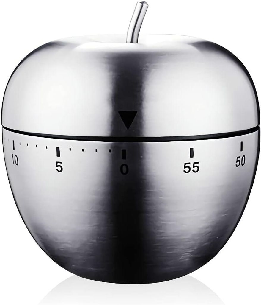 Küchentimer Egg Küchenwecker Küchen-Zeituhr Zeitmesser Küche Kurzzeitmesser 60-Minuten-Timer Mechanischer Rotierender Wecker (Apple)