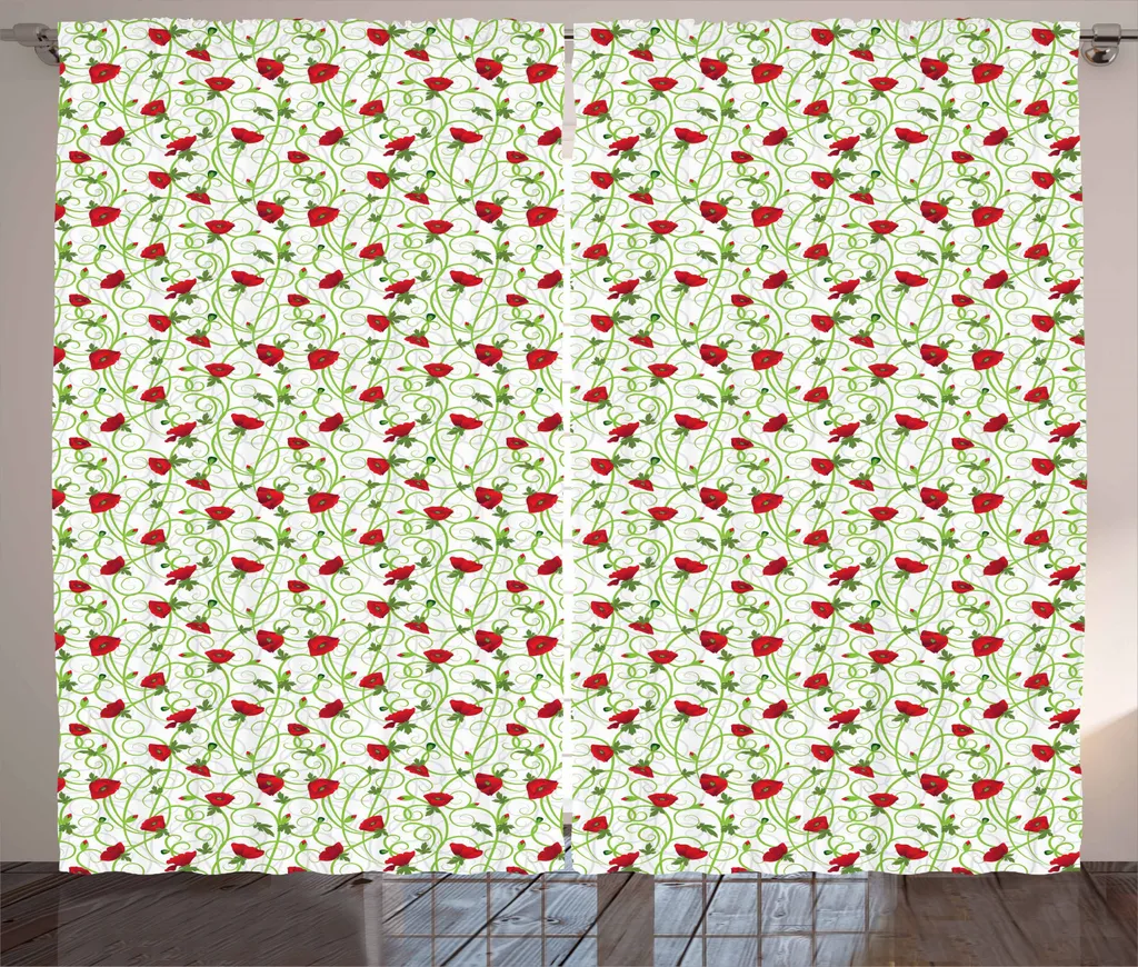 Tenda Rustica Fiori Twiggy Mohnblu 280x245 cm | Arredo Camera ABAKUHAUS