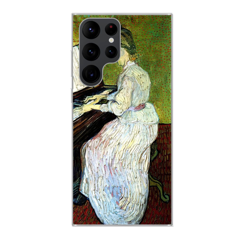 MuchoWow Handyhülle Schutzhülle Hülle für Samsung Galaxy S22 Ultra Marguerite Gachet am Klavier - Vincent van Gogh Silikon Softcase Handy Hü...