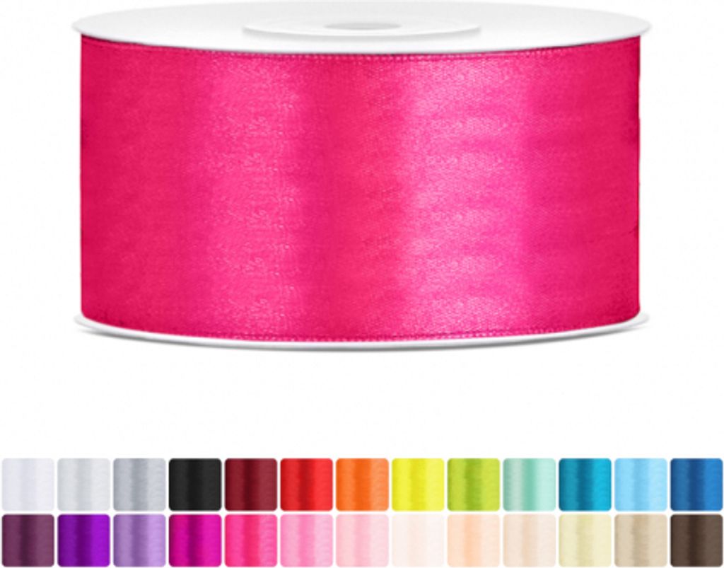 Satinband 38mm Pink - 25 Meter Rolle Geschenk- & Produktbild 