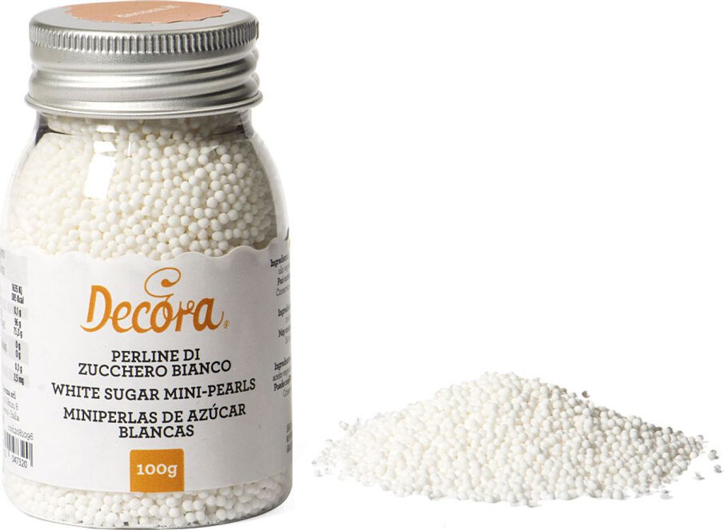 Zuckerdekoration Mini-Perlen 1,5mm weiß 100g