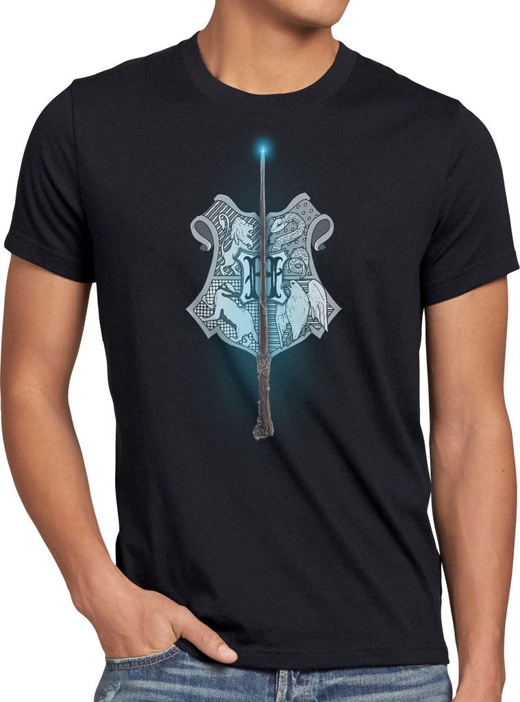 BaumwolleCloud Wappen Zauberschule Herren T-Shirt potter magic harry quidditch
