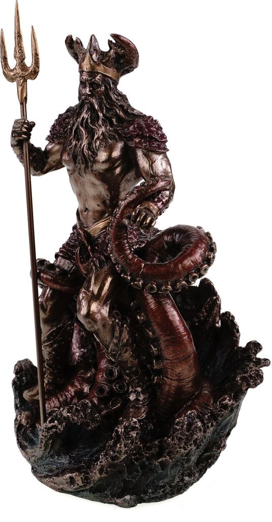 Poseidon Statue Griechischer Meeresgott Skulptur Veronese Kollektion 14x11x23 cm