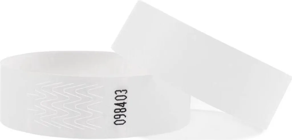 500 Braccialetti Bianchi Tyvek CombiCraft Impermeabili per Piscina