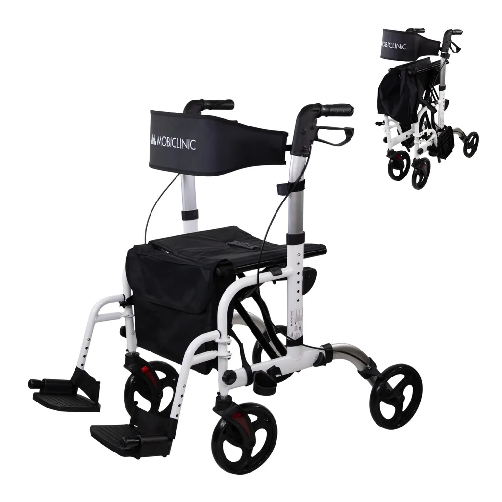 Déambulateur de marche avec sac et siège pour sorties et randonnées