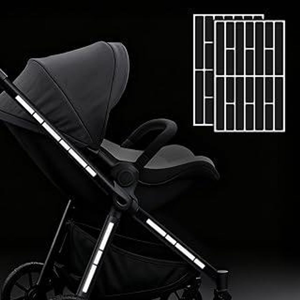 Fahrrad Reflektoren Aufkleber Set – Reflektoren Sticker für Kinderwagen – Reflektierende Aufkleber für Scooter, Helm, Roller und Motorrad (Ta...