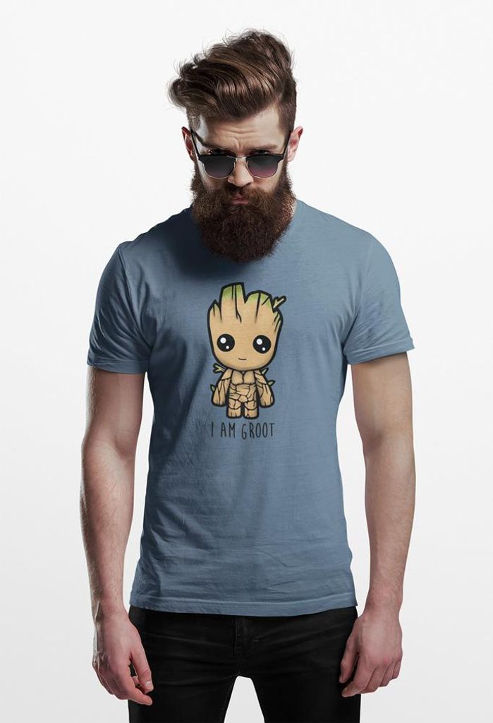 D&B 150 Uni Polo MO00096 I am Groot IndigoBlau-Größe S