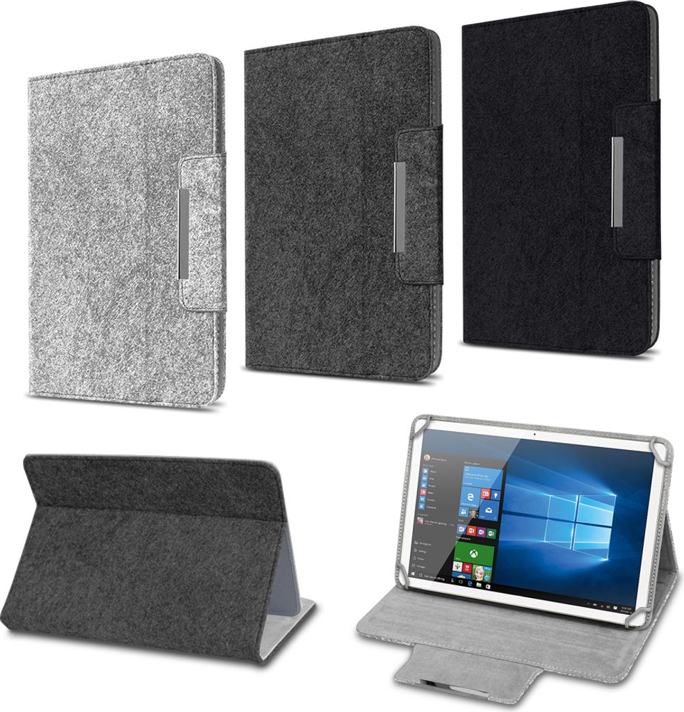 Samsung Galaxy Tab A6 10.1 2016 Tablet Hülle Tasche Cover Filz Case Schutzhülle, Farben:Schwarz