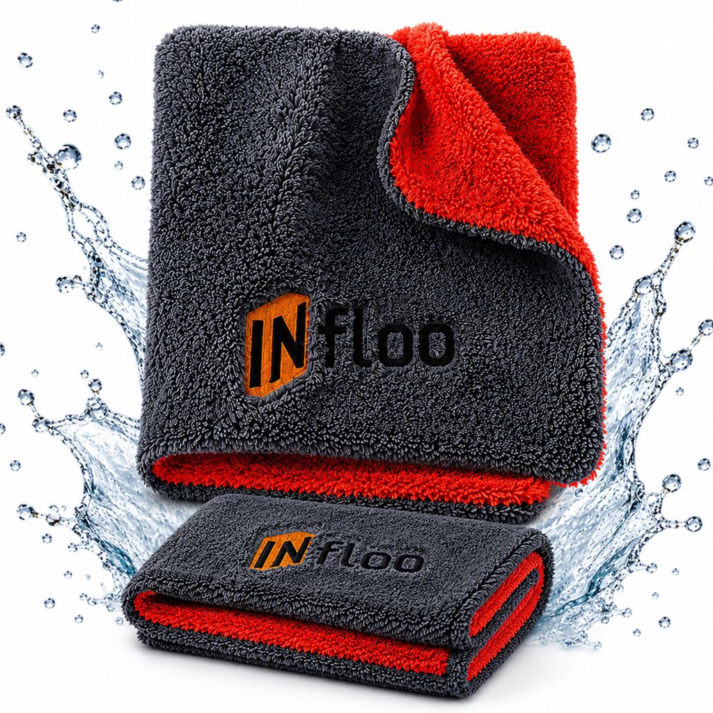 INfloo Auto Trockentuch 40x40 cm 1200 GSM Mikrofaser Produktbild 