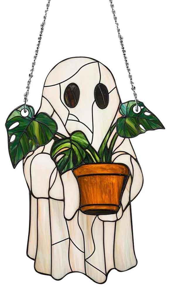 Halloween-Hängeschild mit Lesegeist, rundes Holzschild mit badendem Cartoon-Geist, für drinnen und draußen, Türhänger, Wanddekoration