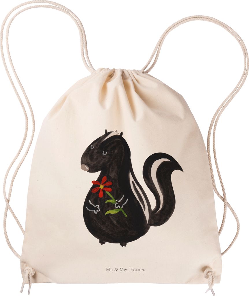 Mr. & Mrs. Panda rucksack beutel Stinktier Blume - Transparent - Geschenk, wander, Dreams, Jutebeutel, Sportbeutel, Skunk, Träume, Raubtier, Wildt...