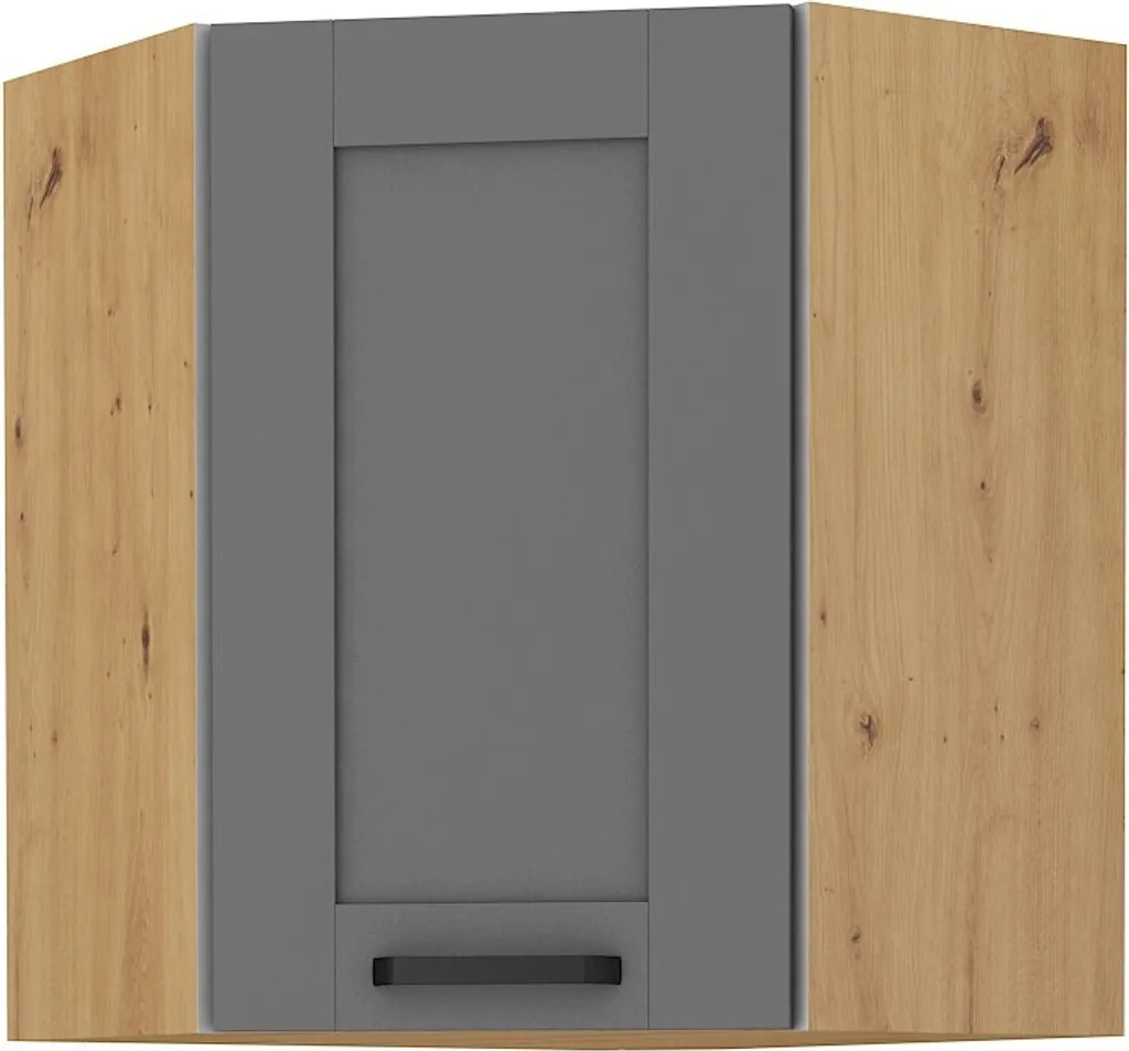 Pensile Cucina Angolare 60x60 LAILI - Grigio e Rovere Artisan