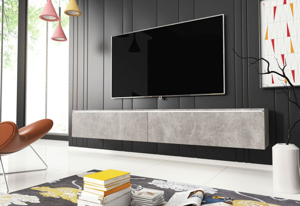 TV stolík CERIEE 180 - betón Obrázok produktu 