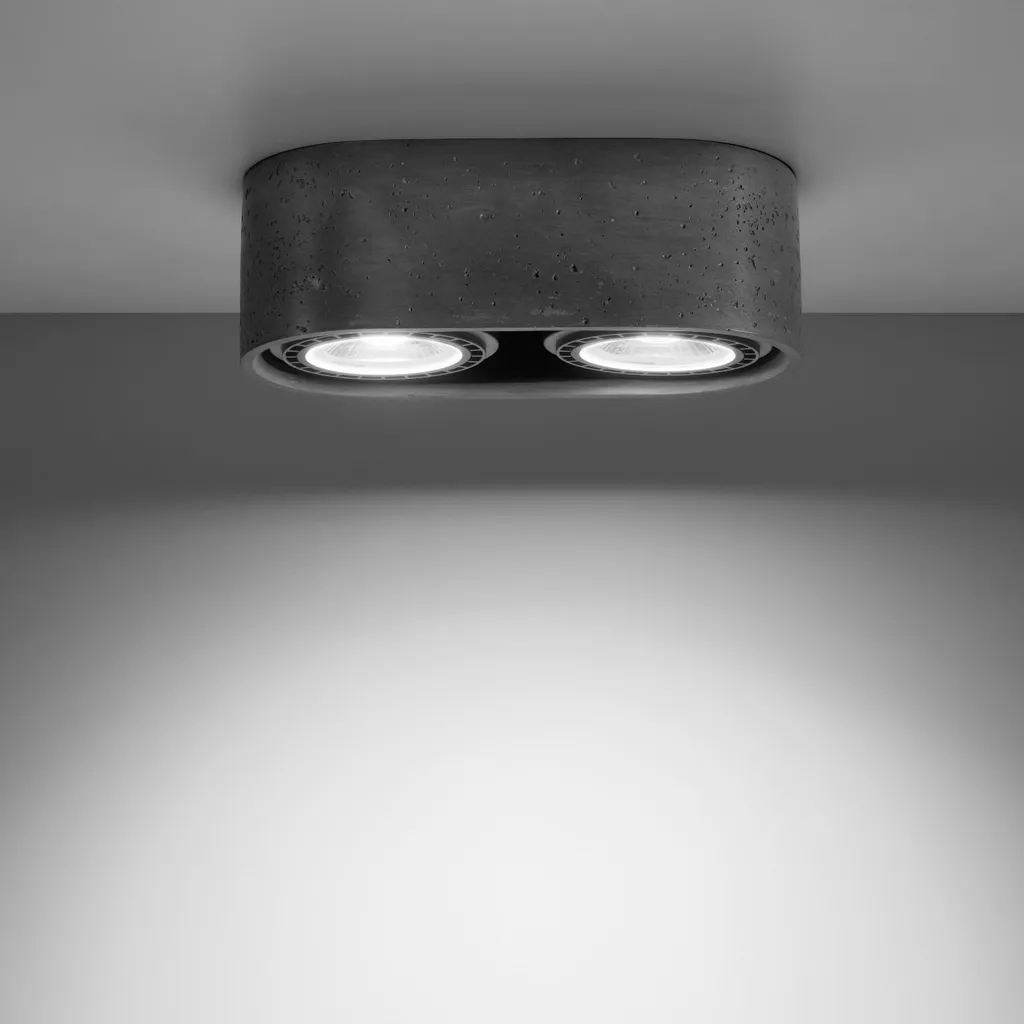 Sollux BASIC 2 Lampada Soffitto Cemento 2xGU10 - Stile Loft Urban - 14