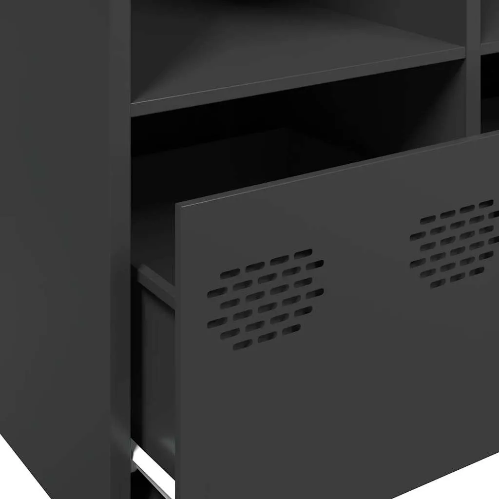 Sideboard Noir Robuste 135 cm - Solution de Rangement Acier Anti-Poussière - 8