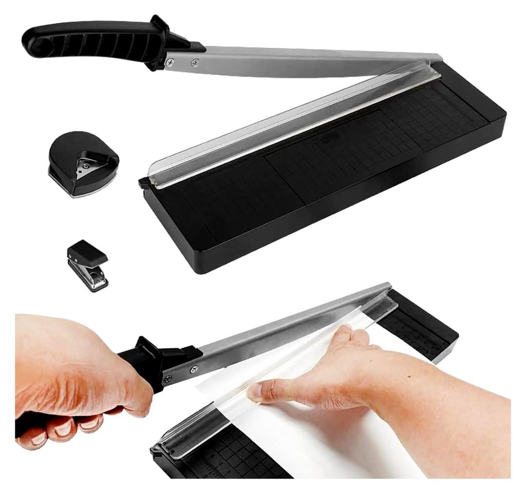 A4 Schneidemaschine, Manuelle Hebelschneider, Papierschneider bis A4, Schnittlänge 300 mm, Hebelschneider für Papier und Fotos, Hohe Präzision