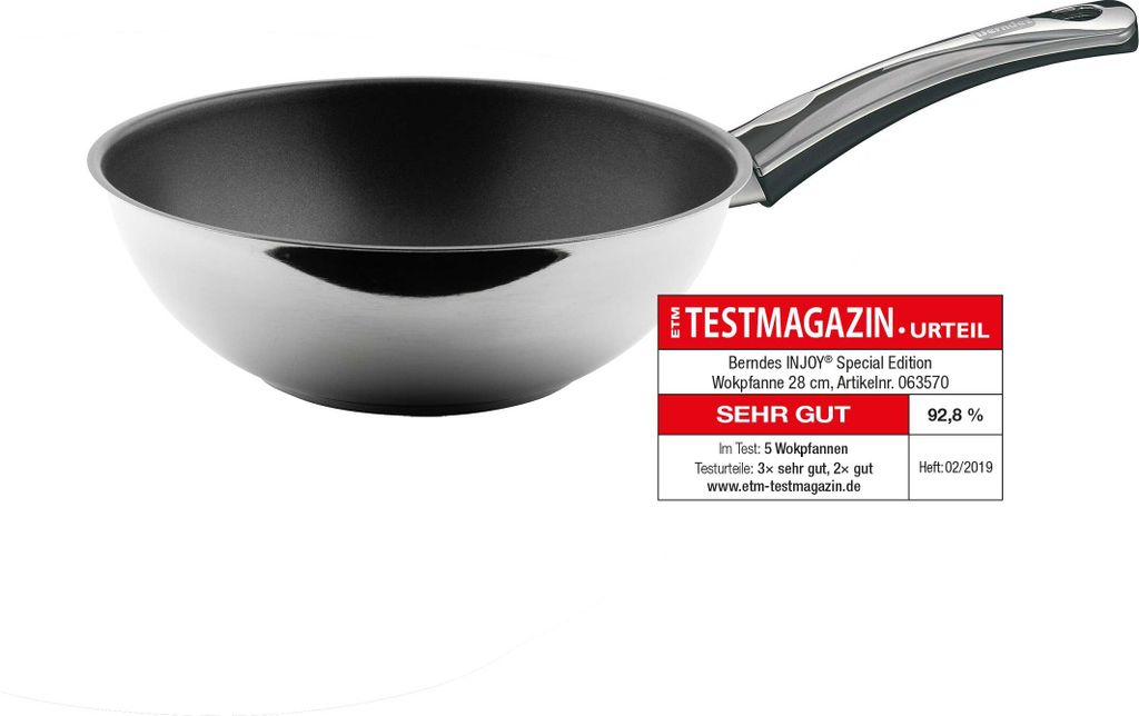 Stielwok 28 cm, Edelstahl, poliert - Injoy® Produktbild 
