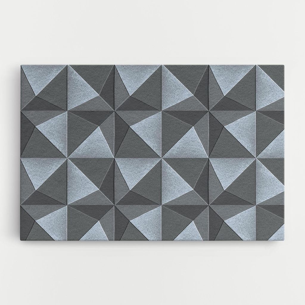 ARTHUB Leinwandbild 80x120 cm, Grey Triangle Square | Wohnzimmerdekoration, Hängende Bilder, Wanddekoration, Heimdekoration, Abstrakte, Geometri...