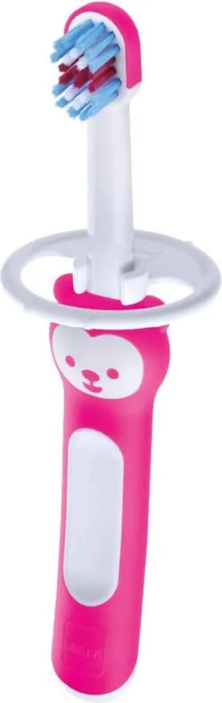 MAM Baby's Brush Spazzolino Neonati 6+ Mesi Rosa con Anello Sicurezza