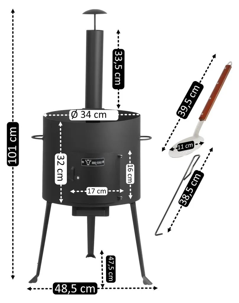 Set Kazan BBQ-Toro 12,1L: Pentola in Ghisa e Forno per Gulasch Outdoor - 2