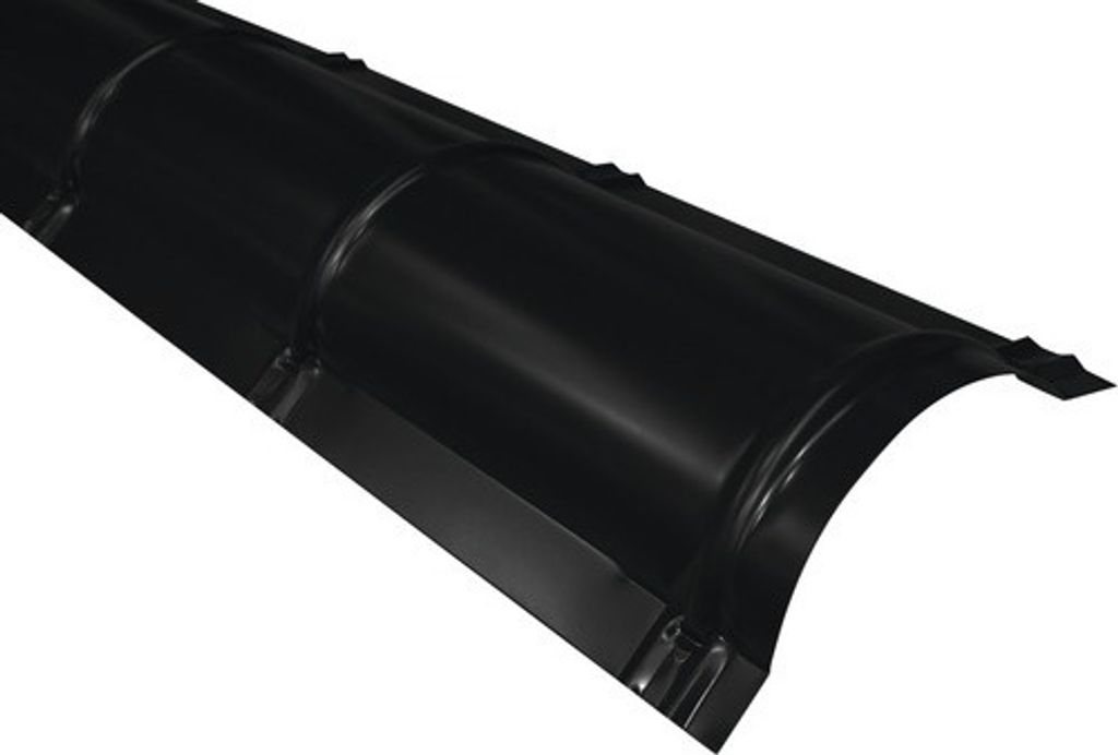 PRECIT Firstblech halbrund Tiefschwarz RAL 9005 2000 mm x 114 mm x 280 mm