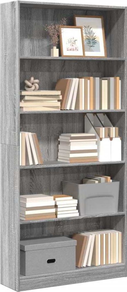 "2026 Promotion" Bücherregal - Standregal - Aktenregal - Grau Sonoma 80x24x176 cm - Holzwerkstoff - Wohnzimmerschrank CC31883