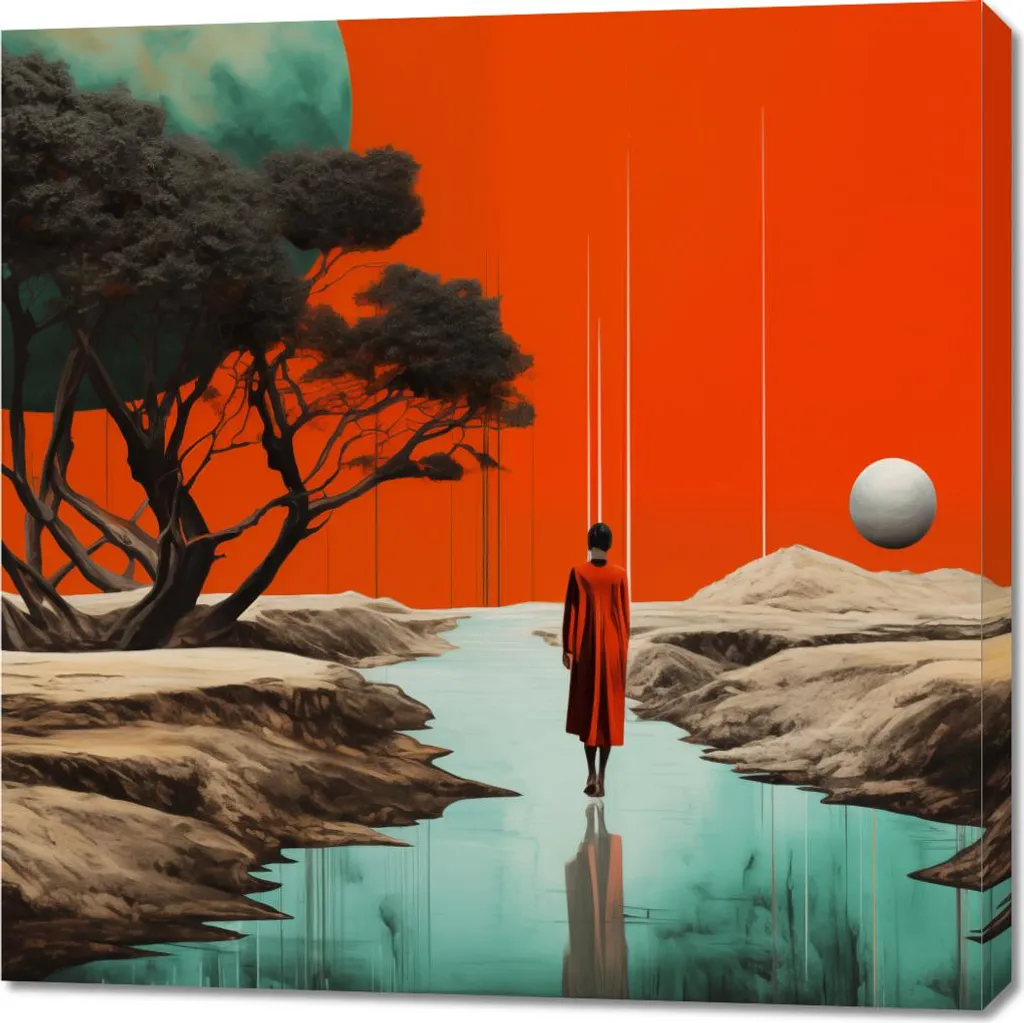 Image Processus Décisionnel Eau 90x90cm pour Salle de Réunion