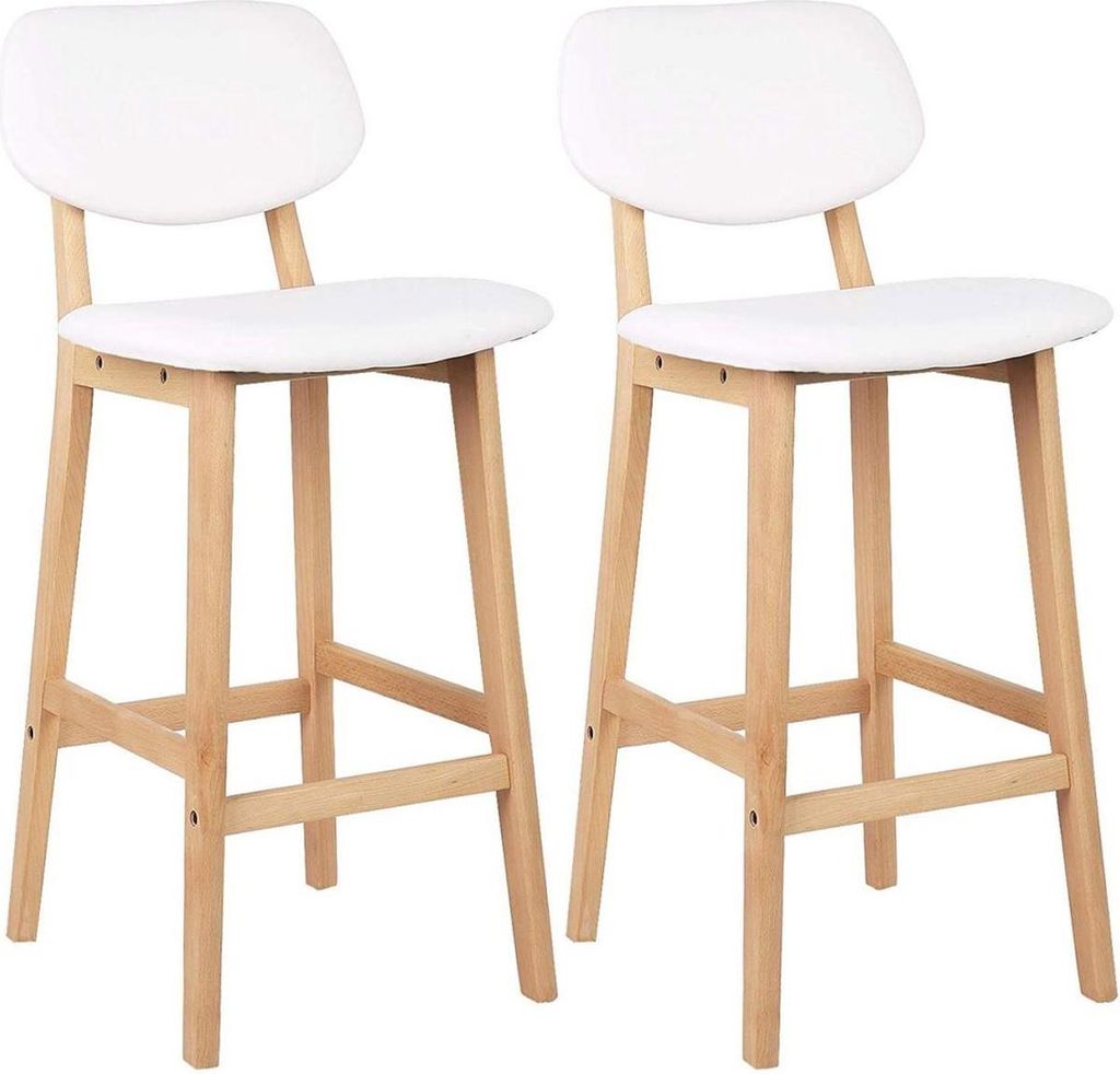 Sgabello da bar - Set di 2 - Con schienale - Legno - Immagine del prodotto 