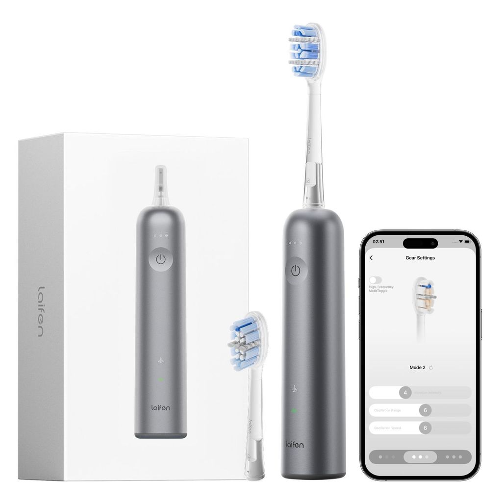Laifen Wave Pro elektrische Zahnbürste – Aluminium, Produktbild 
