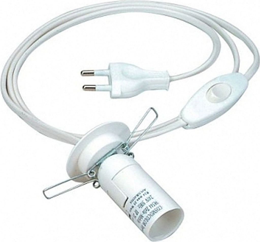 Elektromaterial/Lampenfassung mit Kabel für Salzlampe weiß Produktbild 