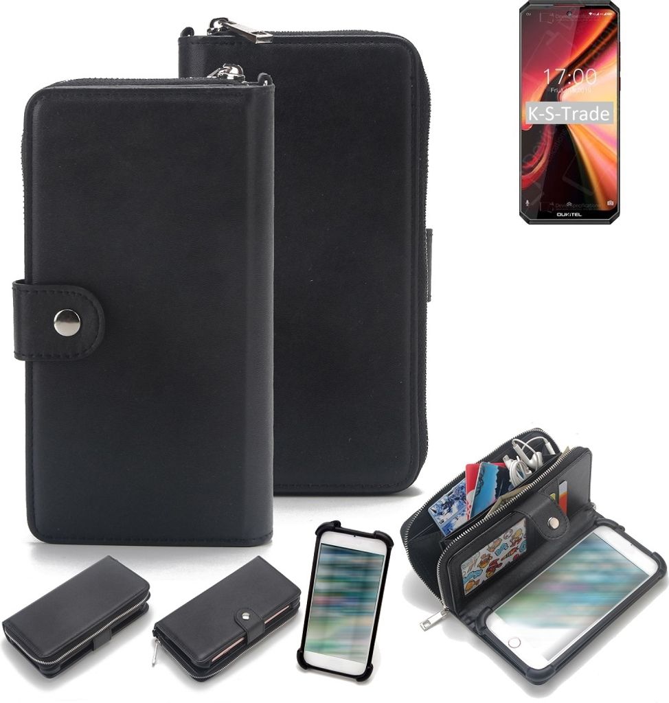 K-S-Trade 2in1 Handyhülle Schutzhülle kompatibel mit Oukitel K13 Pro & Portemonnee Cover Handy Hülle Case Etui Geldbörse Wallet Bookstyle Hülle