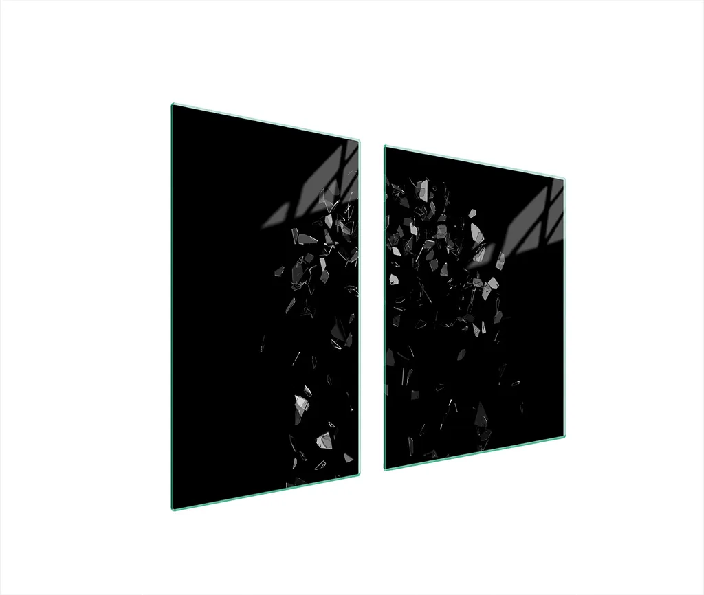 Protezione Piano Cottura Vetro 2 Pezzi 50x52 - Tagliere Ceramica Nero