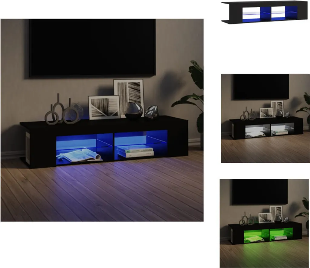 Aménager son Salon : Meuble TV Noir LED 135 cm pour une Ambiance Cinéma
