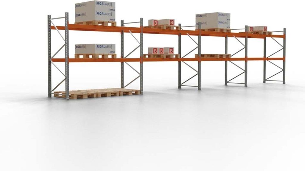 Palettenregal TAURUS | Low | HxBxT 250x1123x110cm | Fachlast 2000kg | 2 Ebenen