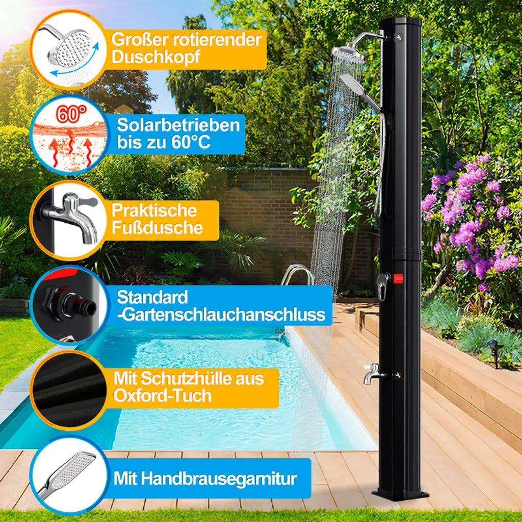 OFFERTA Doccia Solare 40L Giardino Piscina - Prezzo Imbattibile - 6