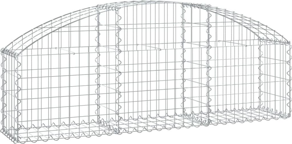 vidaXL Gabione mit Hochbogen 150x30x40/60 cm Verzinktes Eisen
