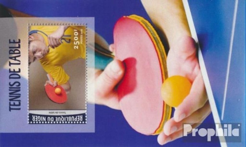 Briefmarken Niger 2016 Mi Block 547 (kompl. Ausg.) postfrisch Tischtennis