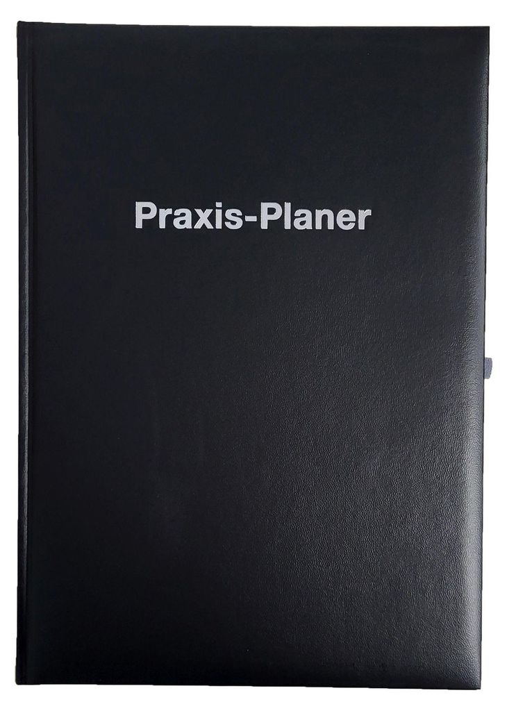 2026 ADINA Praxis-Planer A4 1 Tag auf 1 Seite  schwarz mit Produktbild 