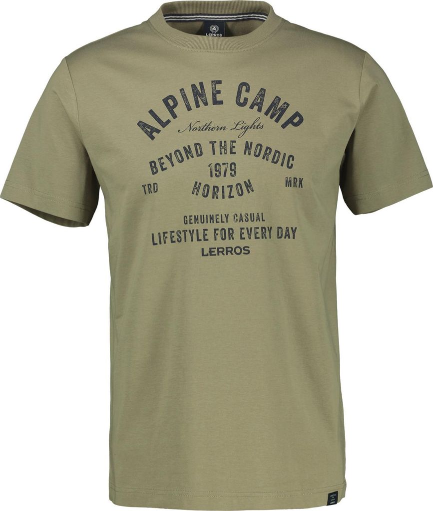 Lerros Übergrößen T-Shirt khaki Frontprint modisch