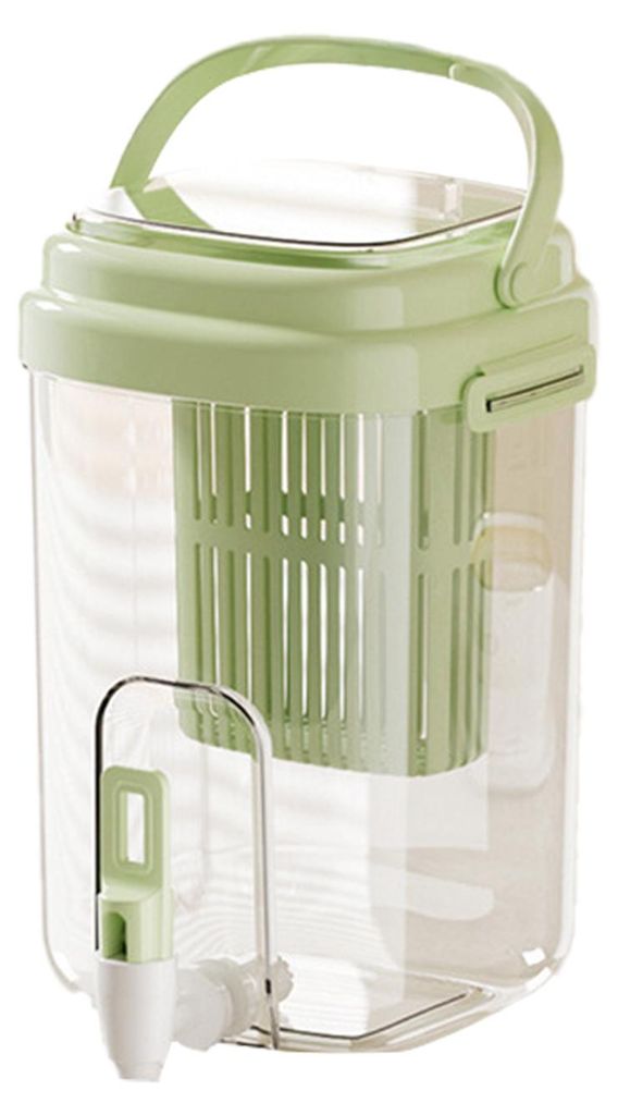 2-Liter-Getränkespender, großer Kaltwasserkrug mit integriertem Filter, auslaufsicherer Wasserhahn, ideal für Tee, Saft und andere Getränke.