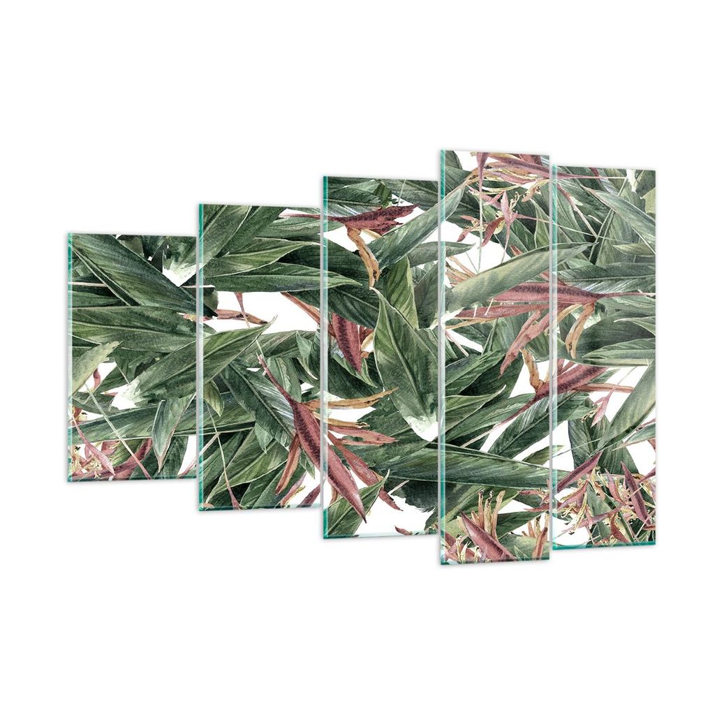 Bilder auf glas - Pflanze Blatt Blume - 150x100cm - Glasbilder - Wandbilder - Kunstdruck - zum Aufhängen bereit - Wanddekoration aus Glas - Glas B...