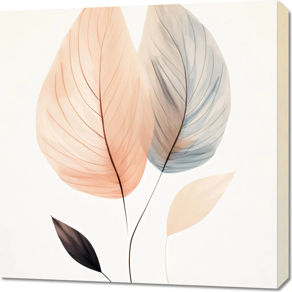 Tableau Danse Feuillue en Toile Premium 70x70 - Motif Végétal Moderne