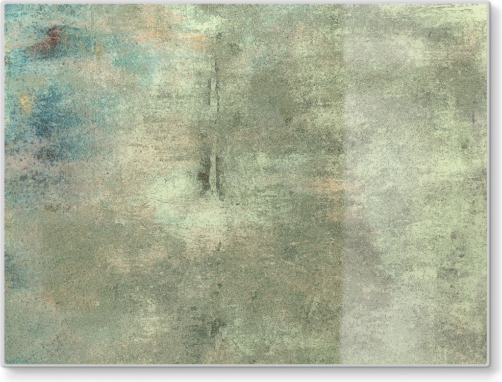 DEQORI Schneidebrett Glas 40x30 cm 'Patina-Poesie' Schneideplatte Servierplatte groß