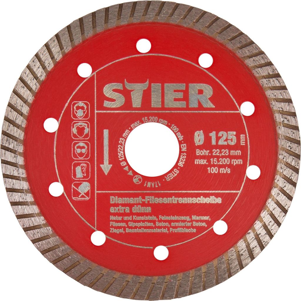 STIER Premium Diamant Fliesentrennscheibe, Ø 125mm, Bohrung Produktbild 